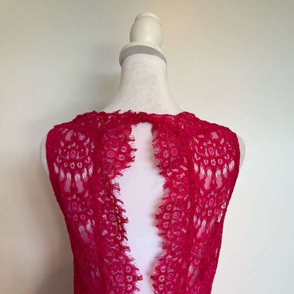 Claudie Pierlot Hot Pink Lace Dress - Size EU 38/US 8 - Picture 6 of 8